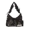 Bolsa Transparente de Ombro Duas Dimensões para Meninas, Festa de Estudantes, Grande Capacidade, Barra Transparente, Bolsa Tiracolo, Pequeno Lanche, Bolsa de Ombro para o Dia a Dia