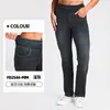 Pantalones Vaqueros de Estilo Nuevo Transfronterizo Europeo y Americano con Bigotes de Gato, Ajustados, de Cintura Alta, Adelgazantes, Levanta Glúteos, con Bolsillos, para Fitness Casual para Mujer