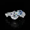 Anillo de Compromiso de Moissanita de 1.5 Quilates de Moda Nueva de Amazon para Mujer Anillo de Plata de Ley S925 de Lujo Ligero para Mujer
