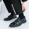 Zapatos de Cuero Brogue Tallados para Hombre, Estilo Coreano, Adecuados para el Trabajo, Boda, con Aumento Oculto de Altura, Formal de Negocios, Bloqueo de Color, Zapatos Casuales para Traje para Hombre