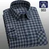 Camisas de Manga Larga de Algodón Puro Cepillado para Hombre de Primavera y Otoño para Jóvenes y Adultos Camisas Casuales de Algodón a Cuadros Tops para Hombre Tallas Grandes
