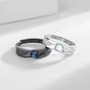 Anillo de Pareja Luna de Ángel y Demonio Par Blanco y Negro Estudiante Moderno Anillo Abierto Par de Anillos Glaseados Retro
