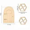 Nueva Decoración de Micro-Paisaje Simulado de Madera, Puertas y Ventanas de Decoración para Casa de Muñecas Mini, Accesorios DIY para Escenas