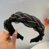 Diadema 2023 Nueva Diadema de Encaje Cadena de Malla Organza Pinza para el Cabello Dentada Piedra Brillante Diadema Alta de Calavera Versátil