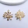 Colgante de Zirconia Chapado en Oro que Conserva el Color Accesorios del Árbol de la Vida Pendientes DIY Pendientes Pulsera Collar Accesorios de Material para el Cabello Hechos a Mano
