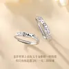 Anillo de Pareja Original El Principito y la Rosa Plata Pura 999 Versión Coreana Lujo Ligero Nicho Gama Alta Martillado Abierto