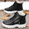 Sapatos Sapatos Femininos Novo Estilo Botas de Neve Moda Quente Forradas com Lã Espessadas Sapatos de Algodão Impermeáveis Espessados com Cadarço Botas de Algodão de Cano Médio