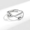 Anillo de plata tailandesa retro europeo y americano moda temperamento anillo giratorio para dedo de mujer cuentas anillo de descompresión de ansiedad venta al por mayor