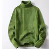 Suéter de punto liso de cuello alto para hombre, top de punto otoño/invierno, diseño de doble cuello, capa base casual, elegante y versátil