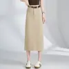 Falda casual recta de longitud media estilo coreano hecha a medida, otoño 2026 de cintura alta nueva y elegante que cubre la cadera, falda vaquera