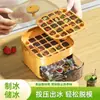 Bandeja de Gelo Pressionável Molde de Cubo de Gelo Caixa de Fazer Gelo Máquina de Cubo de Gelo Doméstica Grau Alimentício Geladeira Grande Capacidade Armazenamento de Gelo Molde de Moagem