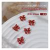 Año del Caballo Año Nuevo Gran Lazo Rojo Accesorios para Uñas Lazo Rojo Celebración de la Fortuna Perla Metal Decoración para Uñas