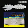 Pacote com 8 peças Predator Shark, isca macia de três palhetas, minhoca macia de folha plana com três caudas, minhoca macia rosqueada, isca, isca artificial, robalo de água doce, peixe mandarim