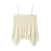Roupas Femininas Europeias e Americanas Novos Produtos Atacado de Comércio Exterior Transfronteiriço Top Camisola Renda Textura Cetim de Seda Solta Retrô Francês