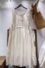 Hjm2026 Primavera Nuevo Vestido Camiseta de Cuello Redondo Estilo Japonés Vestido Suelto de Longitud Media Vestido Versátil Estilo Mori para Mujer