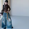 Conjunto de Primavera y Otoño para Niñas Estilo 2026 Casual Niña Estilo Coreano Niños Medianos y Grandes Estampado de Leopardo Base Combinado con Jeans Rasgados
