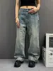Jeans versátiles de estilo retro americano, lavados, desgastados y con caída, para hombres y mujeres, pantalones largos casuales rectos holgados para parejas, modernos