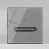 Fabricantes de comercio exterior Tipo 86 suministran panel de vidrio templado interruptor de mesita de noche creativo luz de reinicio enchufe francés europeo