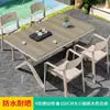 Mesa y Silla de Exterior Patio Jardín Terraza Exterior Balcón Nórdico Creativo Ocio Combinación de Mesa y Silla Retráctil para Varias Personas