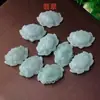Pendente de Jade Natural Genuíno Grau A de Mianmar para Venda por Atacado com Design de Flor de Lótus para Prosperidade e Riqueza