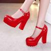 Zapatos de tacón alto de 13 cm, impermeables, con plataforma gruesa, de una sola capa, estilo cheongsam, modelo pasarela, talla T para mujer