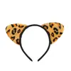 Venda quente orelhas de animal estampa de leopardo orelhas de gato tigre tiara adereços de performance de dança tiara de festival tiara