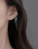 Exquisito y Único Clip Lateral para Oreja Colgante de Oreja Gymnopus Popular en Internet Clip de Oreja con Borla Larga de Perla Pendientes de Circonita Sin Agujeros en las Orejas
