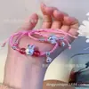 Pulsera infantil de plata pura 999 coolometi perro Yugui Sanrio cuerda de mano tejida Conejo