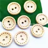 Spot de fábrica direto dois furos botões redondos de log pontilhados suéter infantil tigela botões de madeira natural