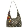 Bolsa de mano de gran capacidad estilo coreano, nuevo bolso tote con estampado de lunares 2026, bolso de hombro y axila de gran capacidad estilo juvenil