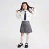 Casa da Hai Ma Roupas Infantis 2026 Outono Novo Estilo Meninas Estilo Coreano Manga Longa Estilo Uniforme Escolar Camisa Crianças Grandes Roupas de Outono Top