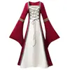 Vestido de Encaje de Manga Larga Popular Europeo y Americano 2025 Gótico Retro Medieval Ropa de Escenario para Mujer