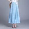 Falda de Gasa Brillante Perlada, Nuevo Estilo Verano para Mujer 2026, Adelgazante, Ligera, Transpirable, Falda de Línea A, Falda Plisada con Dobladillo Amplio