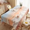 Toalha de Mesa Estilo Pintura a Óleo Impermeável e à Prova de Óleo Sem Lavar Retangular para Mesa de Jantar Tecido de Alta Qualidade Luxo Leve Novo Estilo 2024