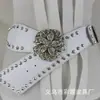 Elegante hebilla de aleación con diseño de flor de Joker con incrustaciones de diamantes de imitación para cintura de mujer, estilo europeo y americano, venta al por mayor 044