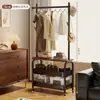 Perchero de Pie Estilo Vintage para Uso Doméstico, Tendedero Móvil para Dormitorio, Perchero Simple y Estante de Almacenamiento para Entrada y Sala de Estar