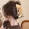 Pinza para el pelo de felpa con lunares de alta gama 2026, Pinza de tiburón moderna y exquisita para mujer, Versátil para el uso diario y el trabajo, Accesorio para el cabello