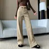 Pantalones rectos de pierna recta, estilo 'old money' transfronterizo, tiro alto, corte ajustado, imitación de mezclilla, 2026 nueva moda, versátiles, de pierna estrecha, corte ajustado
