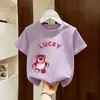 Camiseta de Manga Corta para Niña Verano 2026 Nuevo Estilo Camisa de Algodón Puro de Manga Media para Niños Top Casual Elegante para Niña Tendencia