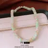 Collar de Cuentas Ovaladas Geométricas Dopamina para Mujer, Cadena para Clavícula Moderna y Versátil, Joyería de Lujo Ligero y de Alta Gama