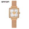 Relógio Sanda quadrado pulseira vintage nicho alta qualidade luxo leve feminino quartzo moda à prova d'água atacado de fábrica
