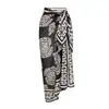 Comercio exterior patrón étnico blanco y negro anillo de bambú traje de baño de una pieza europeo y americano para mujer conjunto de dos piezas traje de baño transfronterizo nuevo atuendo de playa