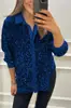 2025 Estación Independiente Transfronteriza Aliexpress Amazon_Otoño e Invierno S Moda Manga Larga Holgada Casual Camisa con Lentejuelas