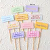 Decoración de Pastel Estilo Ins Bandera Coreana Enchufe Dibujos Animados Oso Lindo Hp Corazón Feliz Cumpleaños Topper Accesorios