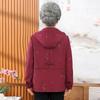 Roupas de outono de meia-idade e idosos mãe feminina casaco com capuz vovó primavera e outono casaco fino jaqueta roupas de velha senhora