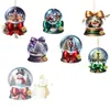 Conjunto de 12 Peças de Bola de Neve de Madeira Plana 2D Bola de Cristal de Natal Janela de Casa Escritório Pátio Decoração de Festa Pingente