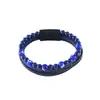 Pulsera Retro de Ojo de Diablo Multicapa para Hombre Transfronteriza Tejida a Mano Punk Acero Inoxidable Magnético Lapislázuli Ojo de Tigre