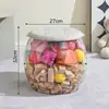 Taburete de Almacenamiento Transparente de Fútbol Juguete de Peluche Caja de Almacenamiento Muñeca Mágica para Niños