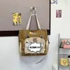 Nova Bolsa de Tutoria Transparente Fofa de Verão Bolsa Tote Grande Capacidade Casual Bolsa de Ombro para Menina