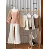 AS OFICIAL Outono/Inverno Feminino Estilo Coreano Estilo Suave Bainha Dobrada Slim Fit Fofo Gola Quadrada Manga Longa Tricô 18012